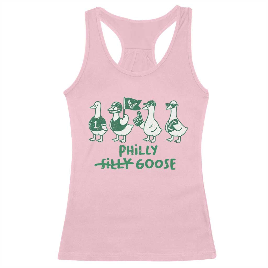 Philly Goose Racerback Tank Top Funny Philadelphia Football Fan Gear Silly Gooses - Wonder Print Shop