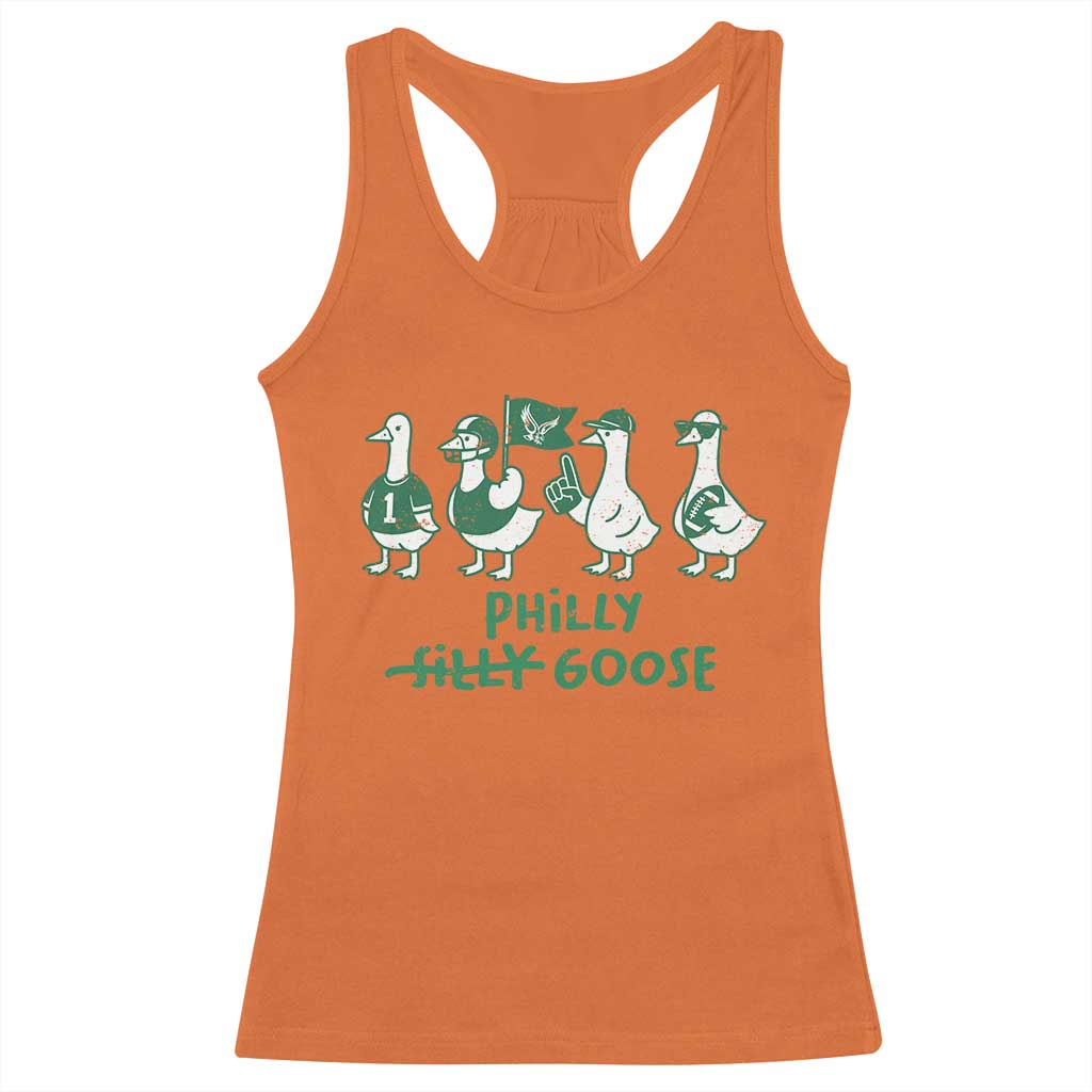 Philly Goose Racerback Tank Top Funny Philadelphia Football Fan Gear Silly Gooses - Wonder Print Shop