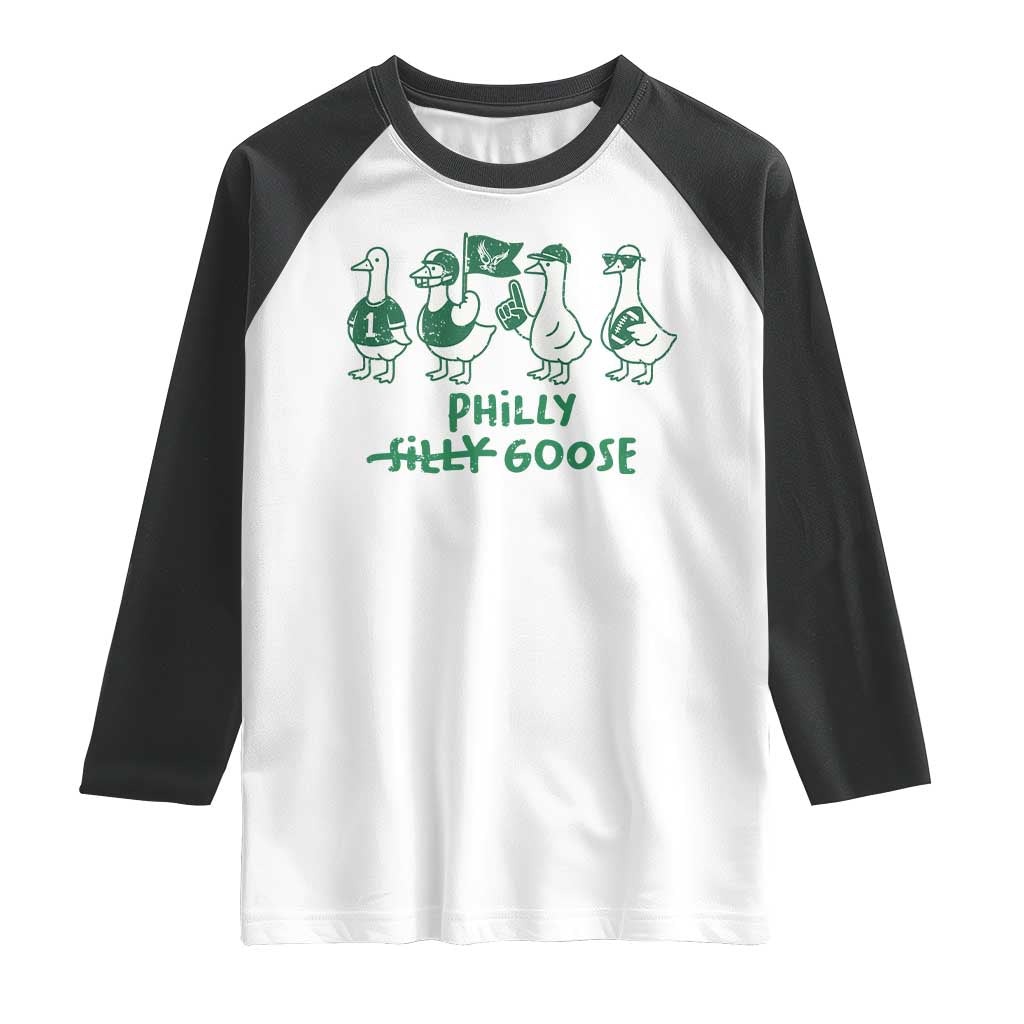 Philly Goose Raglan Shirt Funny Philadelphia Football Fan Gear Silly Gooses - Wonder Print Shop