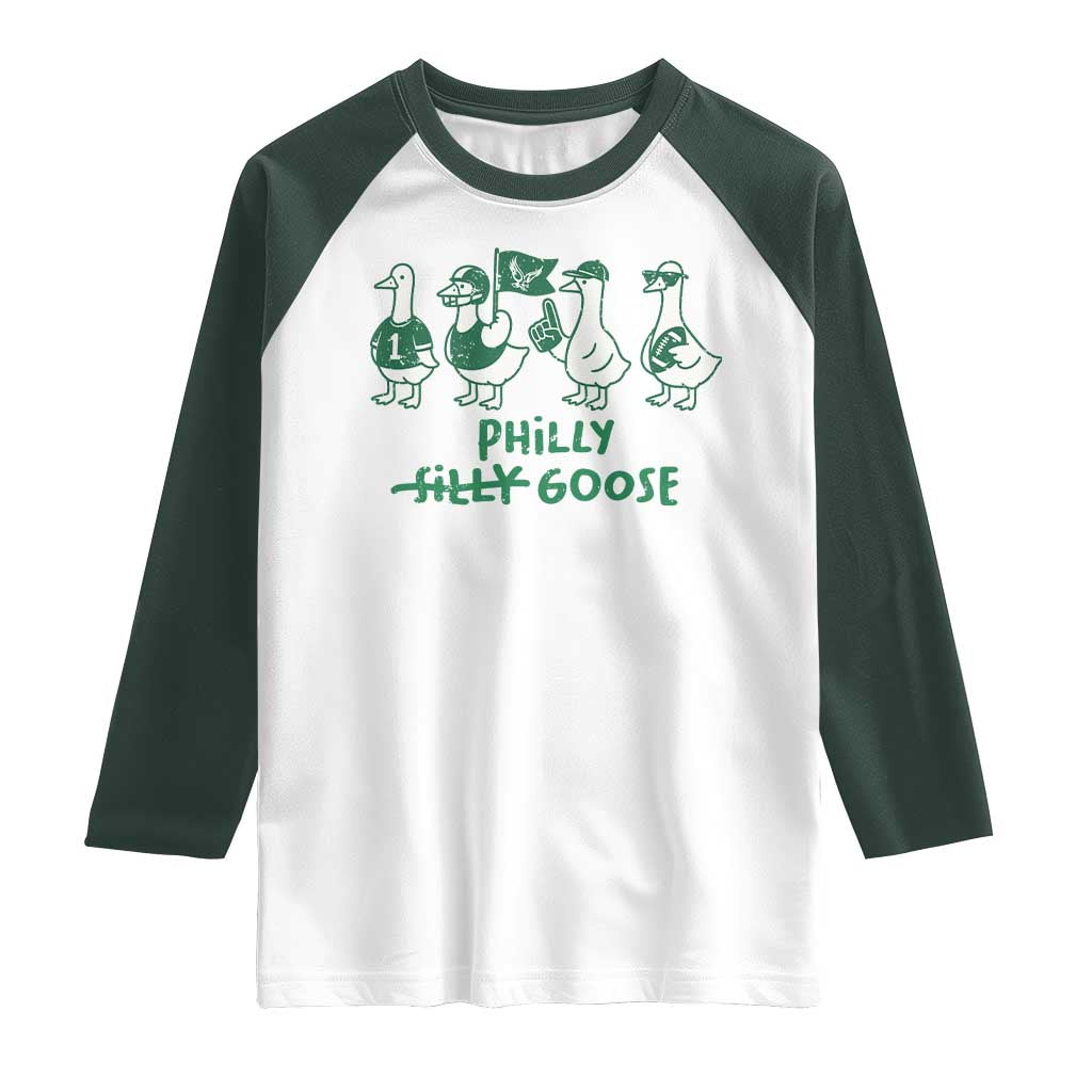 Philly Goose Raglan Shirt Funny Philadelphia Football Fan Gear Silly Gooses - Wonder Print Shop