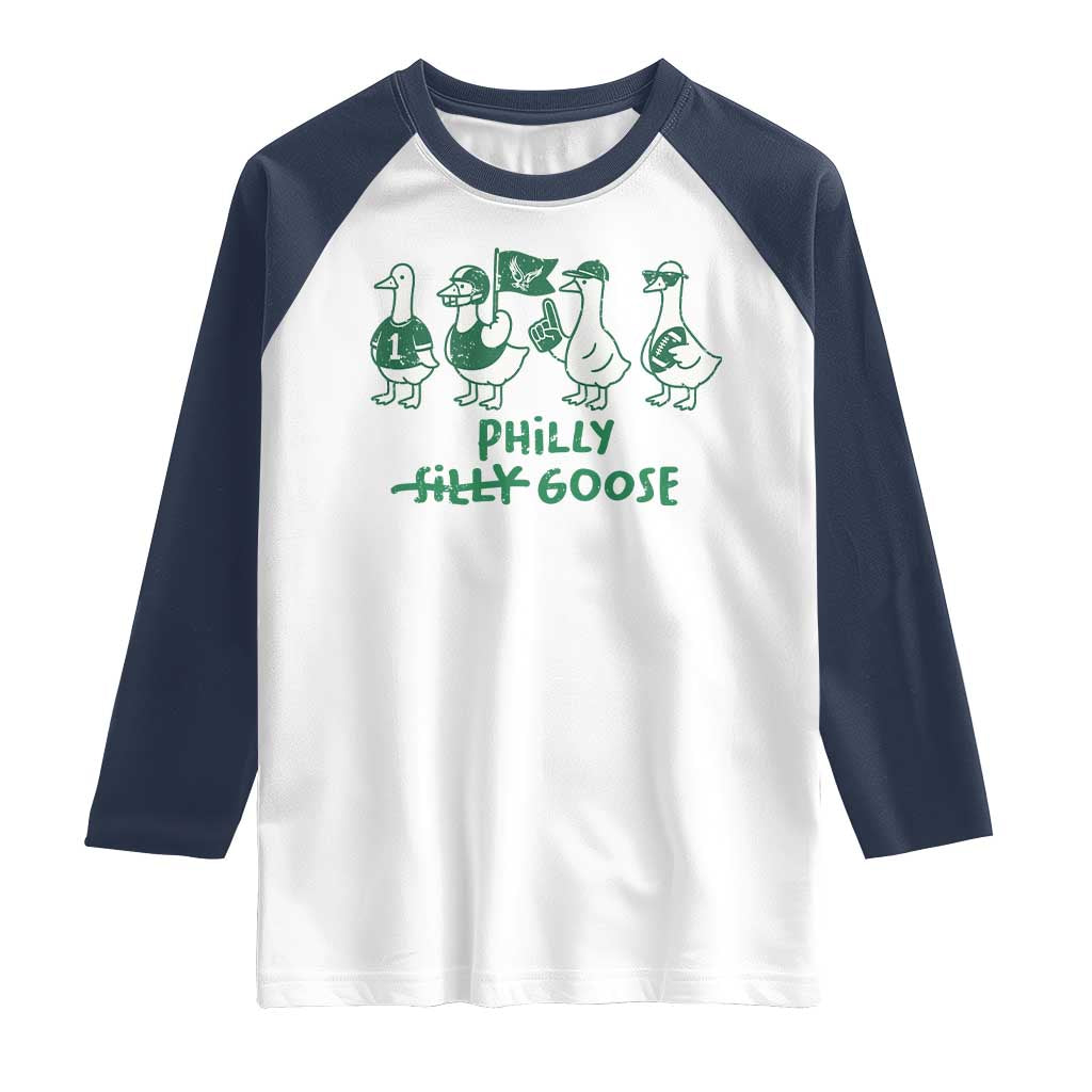 Philly Goose Raglan Shirt Funny Philadelphia Football Fan Gear Silly Gooses - Wonder Print Shop