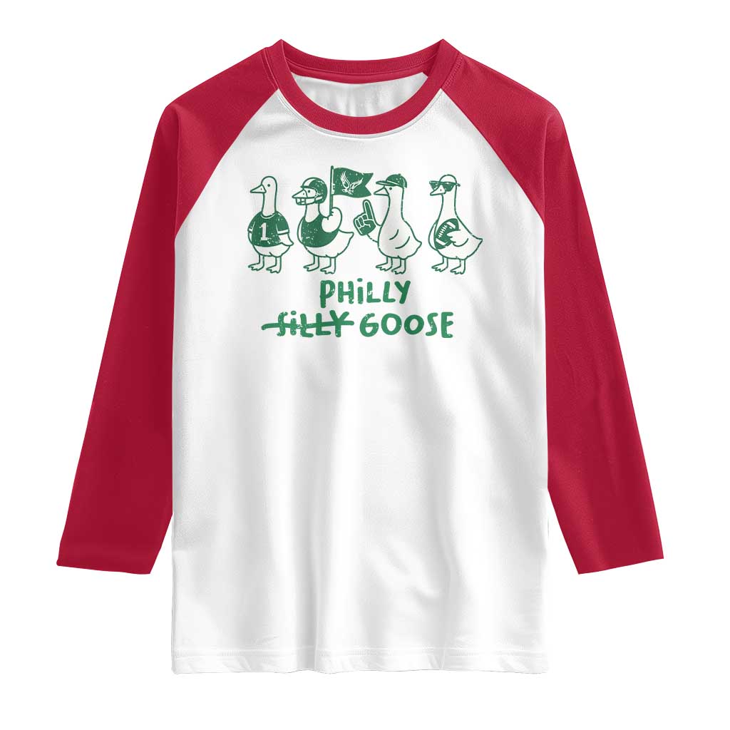 Philly Goose Raglan Shirt Funny Philadelphia Football Fan Gear Silly Gooses - Wonder Print Shop