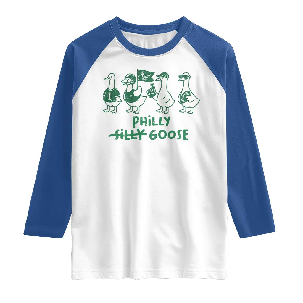 Philly Goose Raglan Shirt Funny Philadelphia Football Fan Gear Silly Gooses - Wonder Print Shop