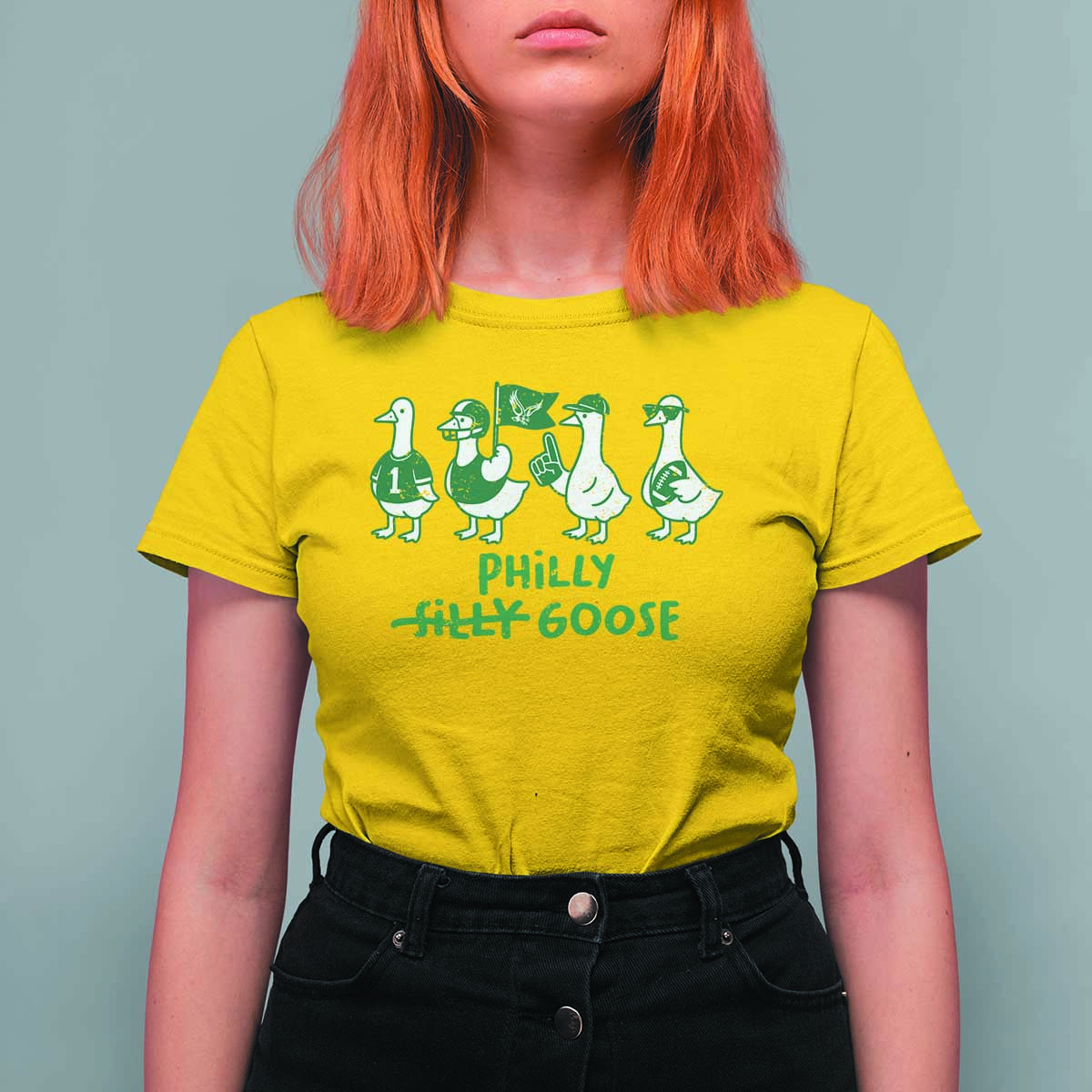 Philly Goose T Shirt For Women Funny Philadelphia Football Fan Gear Silly Gooses - Wonder Print Shop