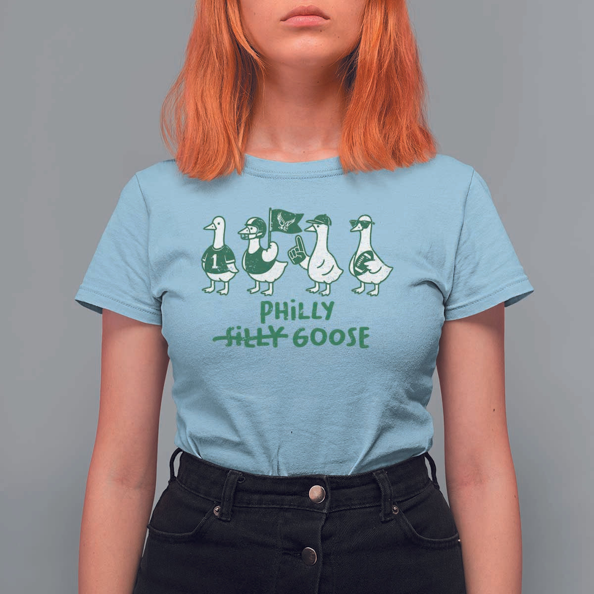 Philly Goose T Shirt For Women Funny Philadelphia Football Fan Gear Silly Gooses - Wonder Print Shop