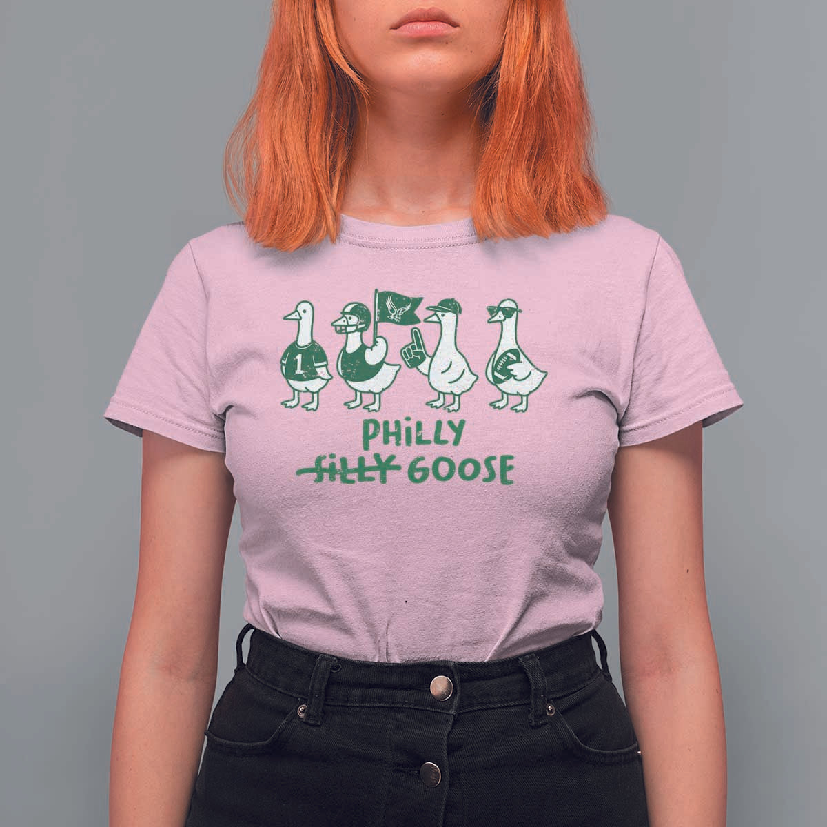 Philly Goose T Shirt For Women Funny Philadelphia Football Fan Gear Silly Gooses - Wonder Print Shop