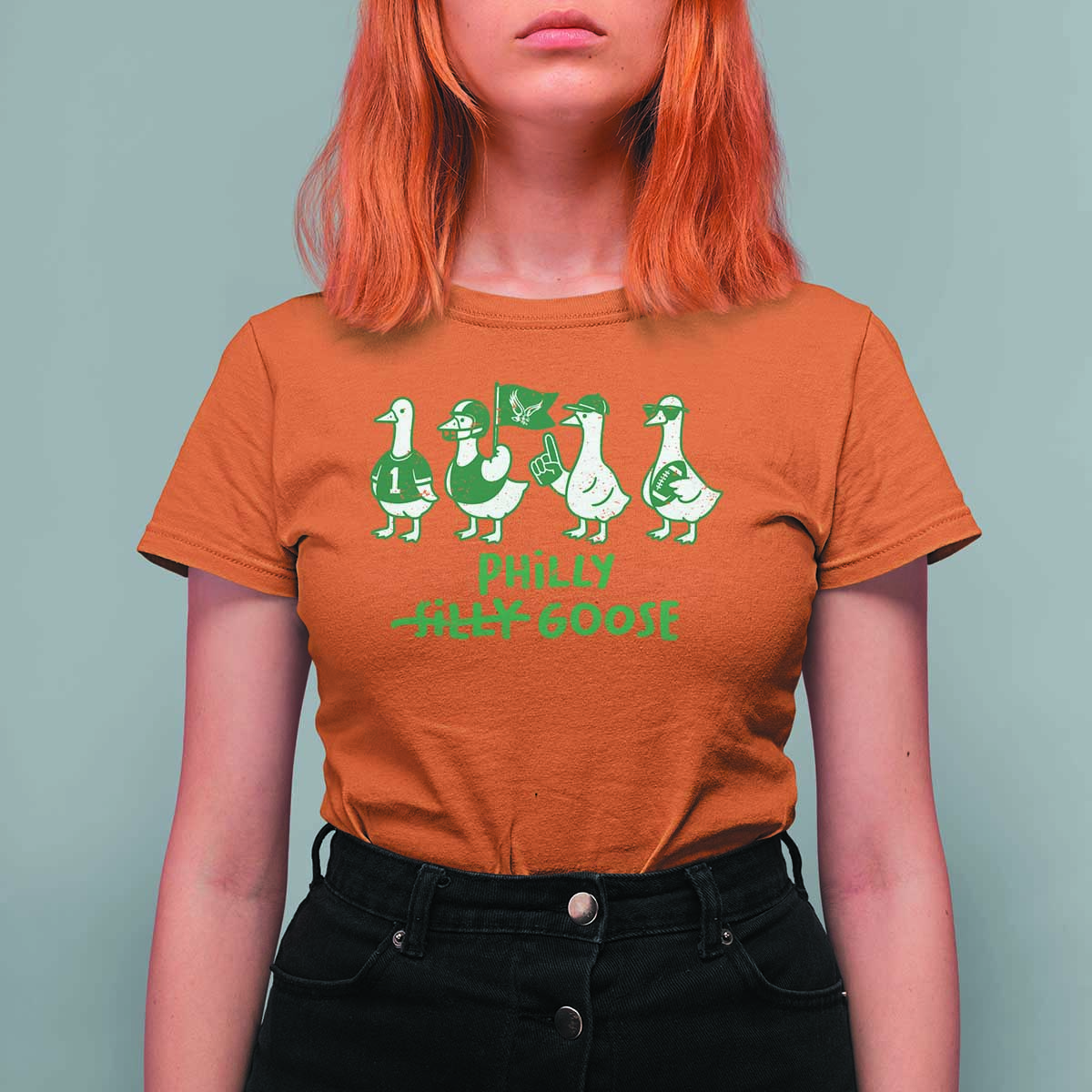 Philly Goose T Shirt For Women Funny Philadelphia Football Fan Gear Silly Gooses - Wonder Print Shop