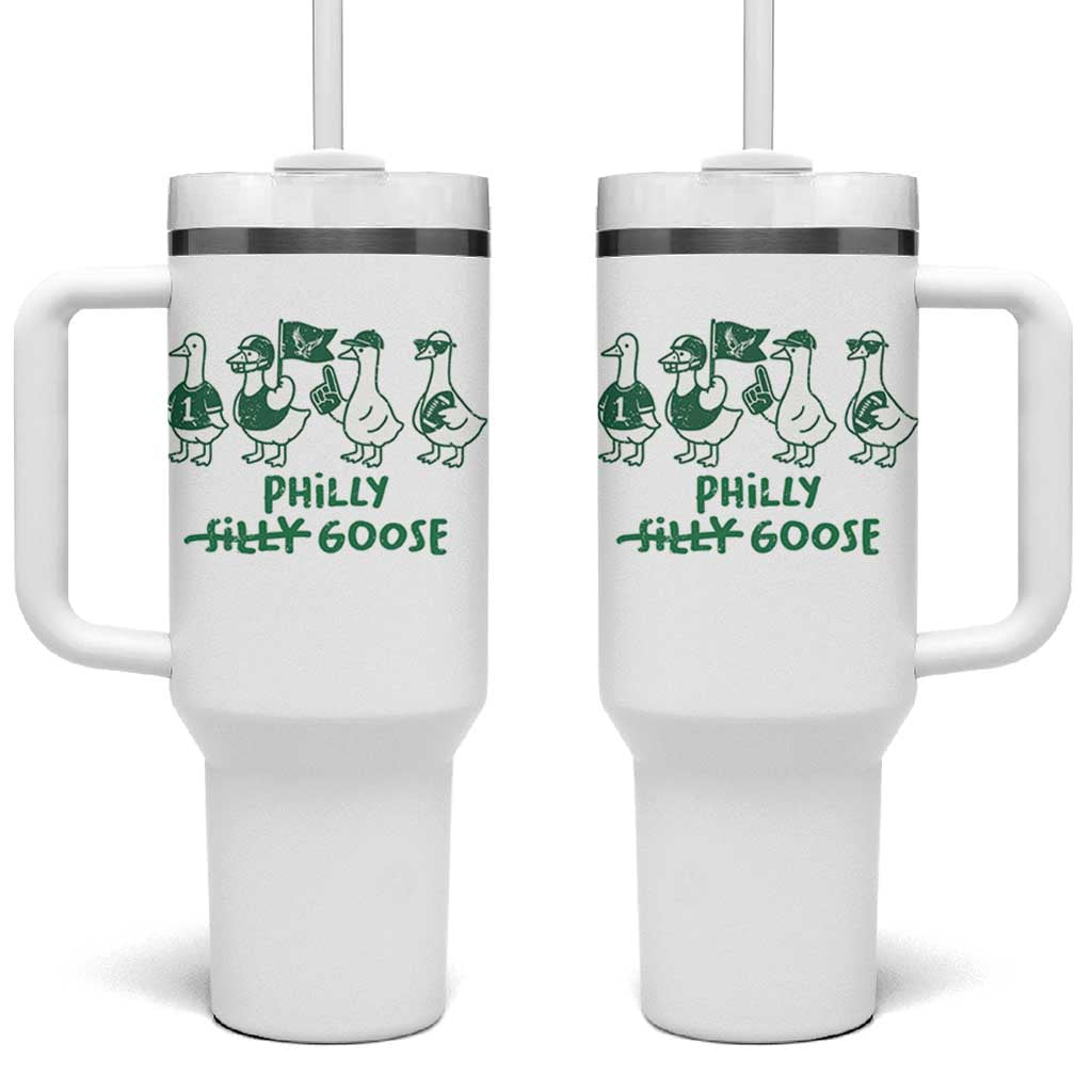 Philly Goose Tumbler With Handle Funny Philadelphia Football Fan Gear Silly Gooses - Wonder Print Shop