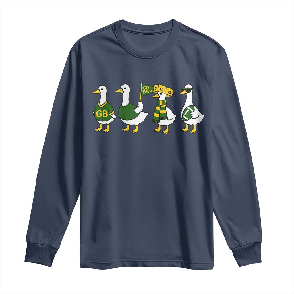 Vintage Green Bay Goose Long Sleeve Shirt Funny Silly Gooses Football - Wonder Print Shop