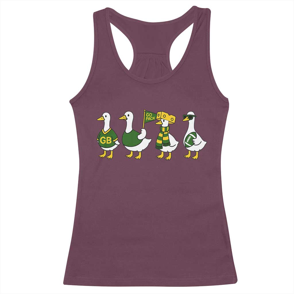 Vintage Green Bay Goose Racerback Tank Top Funny Silly Gooses Football - Wonder Print Shop