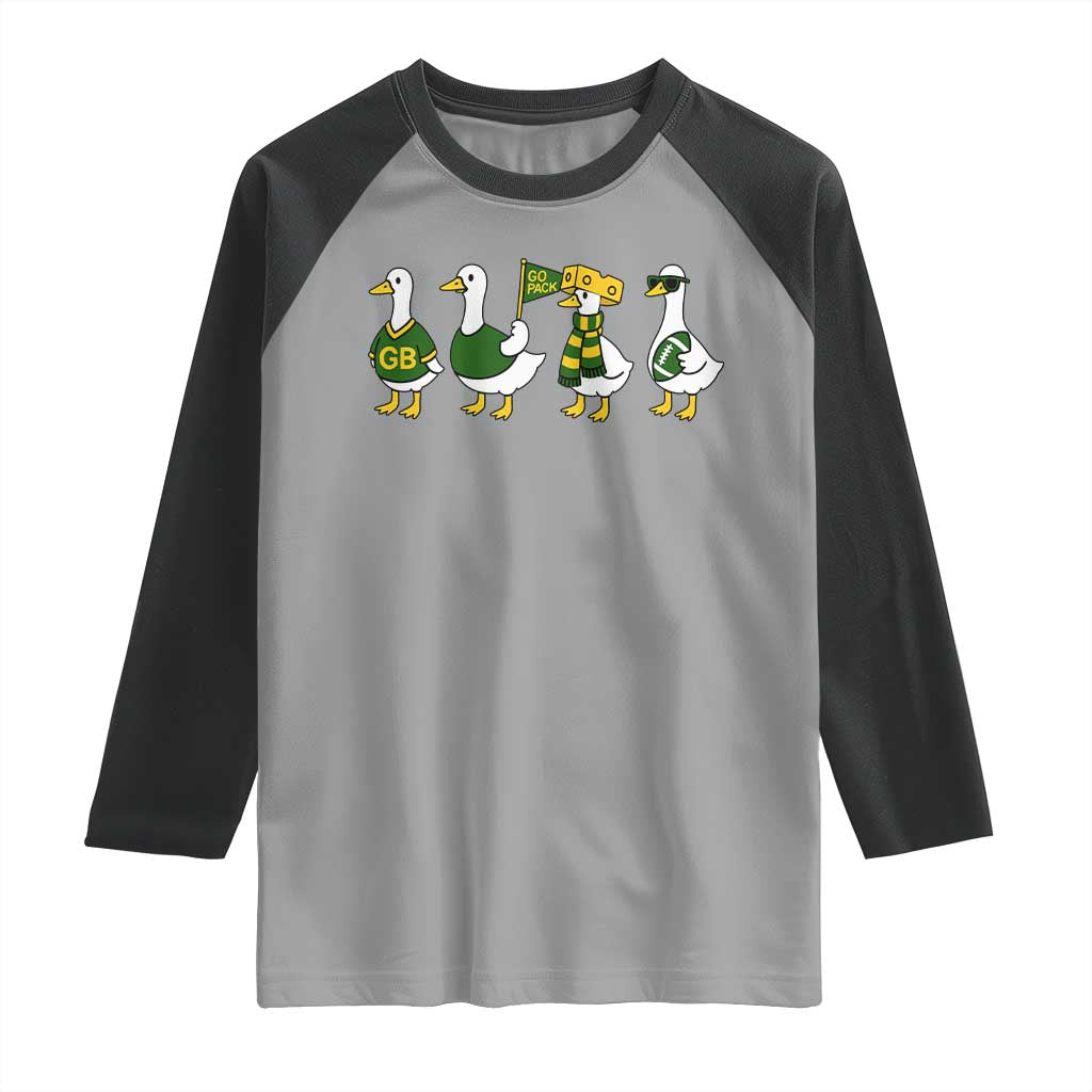 Vintage Green Bay Goose Raglan Shirt Funny Silly Gooses Football - Wonder Print Shop