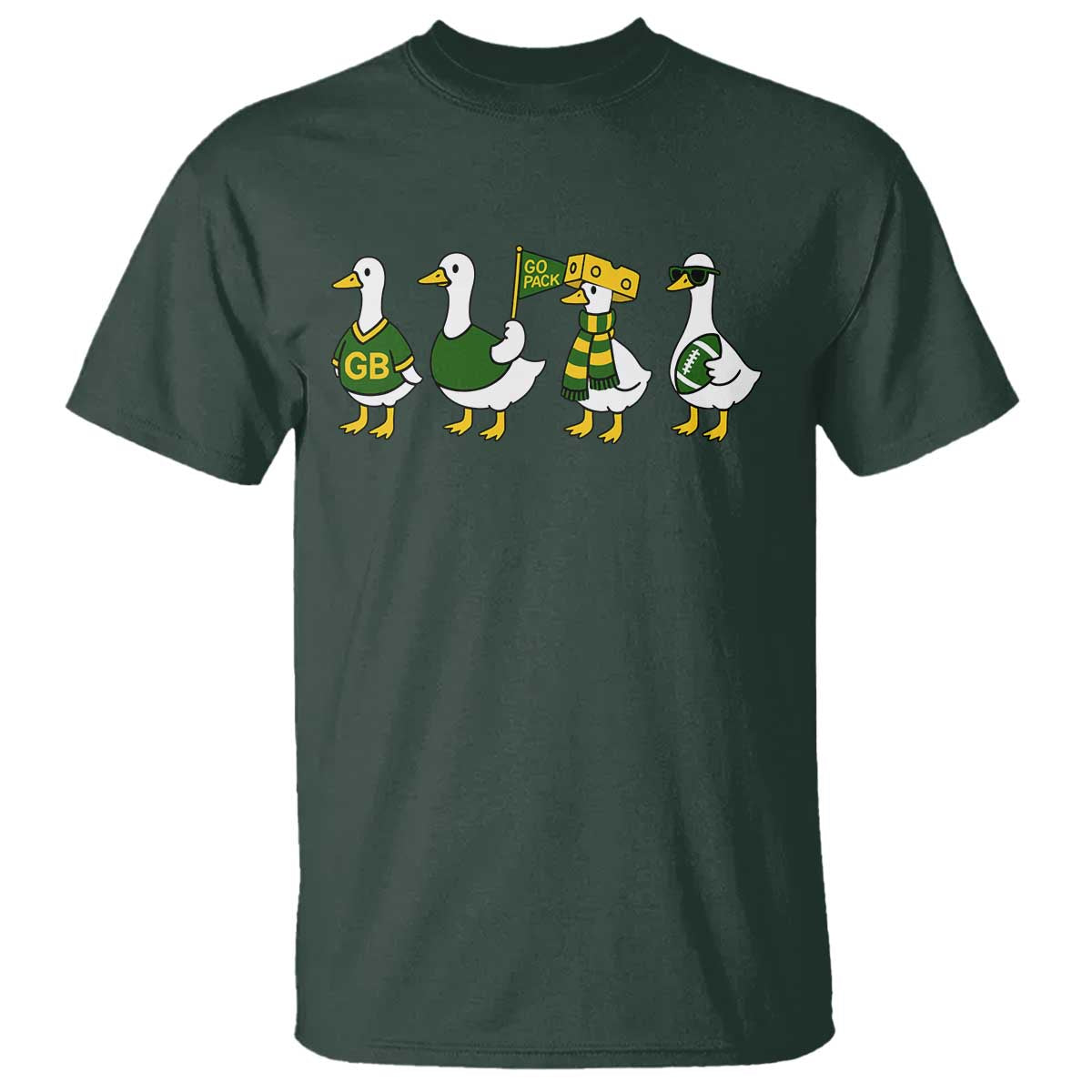 Vintage Green Bay Goose T Shirt Funny Silly Gooses Football - Wonder Print Shop