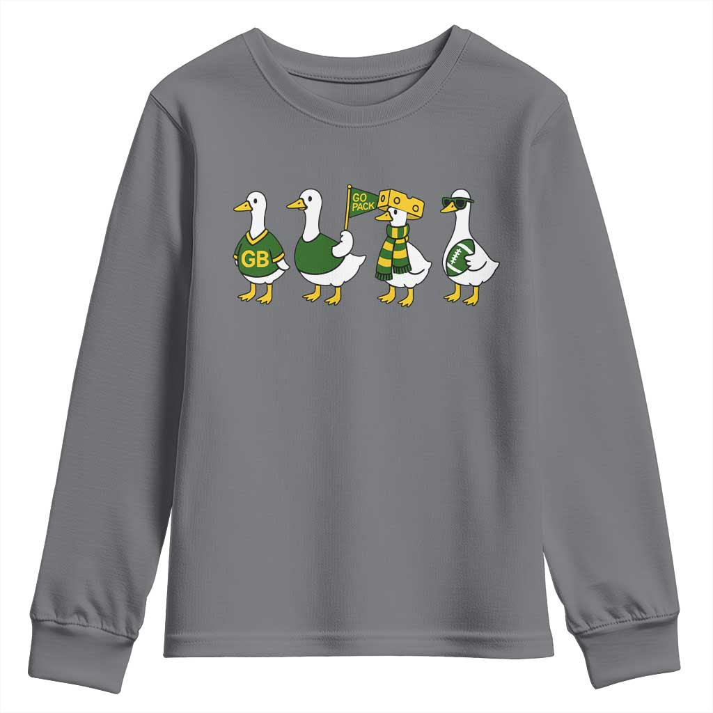 Vintage Green Bay Goose Youth Sweatshirt Funny Silly Gooses Football - Wonder Print Shop