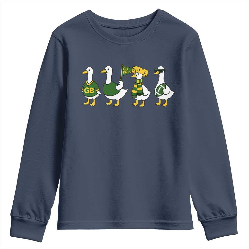 Vintage Green Bay Goose Youth Sweatshirt Funny Silly Gooses Football - Wonder Print Shop
