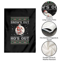 Funny Santa Christmas Garden Flag Snows Out Hos Out Ugly Xmas - Wonder Print Shop