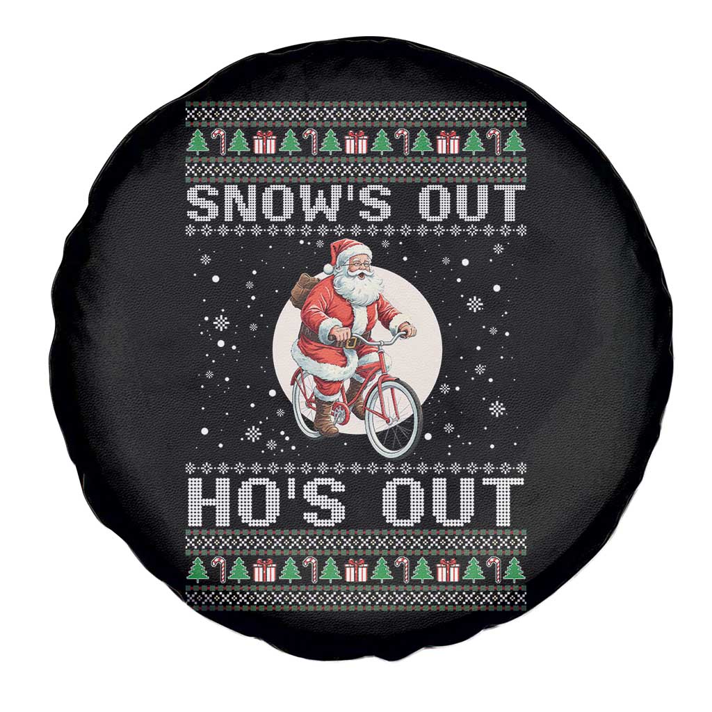 Funny Santa Christmas Spare Tire Cover Snows Out Hos Out Ugly Xmas - Wonder Print Shop