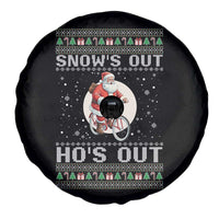 Funny Santa Christmas Spare Tire Cover Snows Out Hos Out Ugly Xmas - Wonder Print Shop