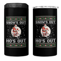 Funny Santa Christmas 4 in 1 Can Cooler Tumbler Snows Out Hos Out Ugly Xmas - Wonder Print Shop