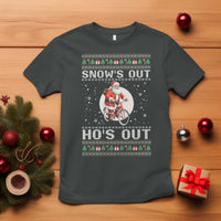 Funny Santa Christmas T Shirt Snows Out Hos Out Ugly Xmas - Wonder Print Shop