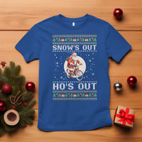 Funny Santa Christmas T Shirt Snows Out Hos Out Ugly Xmas - Wonder Print Shop