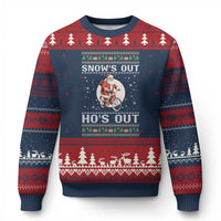 Funny Santa Xmas Ugly Christmas Sweater Snows Out Hos Out Ugly Xmas - Wonder Print Shop