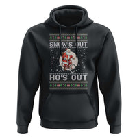 Funny Santa Christmas Hoodie Snows Out Hos Out Ugly Xmas - Wonder Print Shop