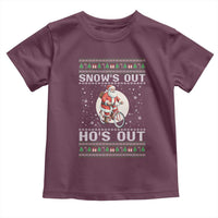 Funny Santa Christmas Toddler T Shirt Snows Out Hos Out Ugly Xmas - Wonder Print Shop