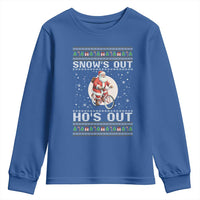 Funny Santa Christmas Youth Sweatshirt Snows Out Hos Out Ugly Xmas - Wonder Print Shop