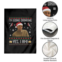 Charlie Hunnam Ed Gein Ugly Christmas Garden Flag Monster Movie I'm Going Drinking - Wonder Print Shop