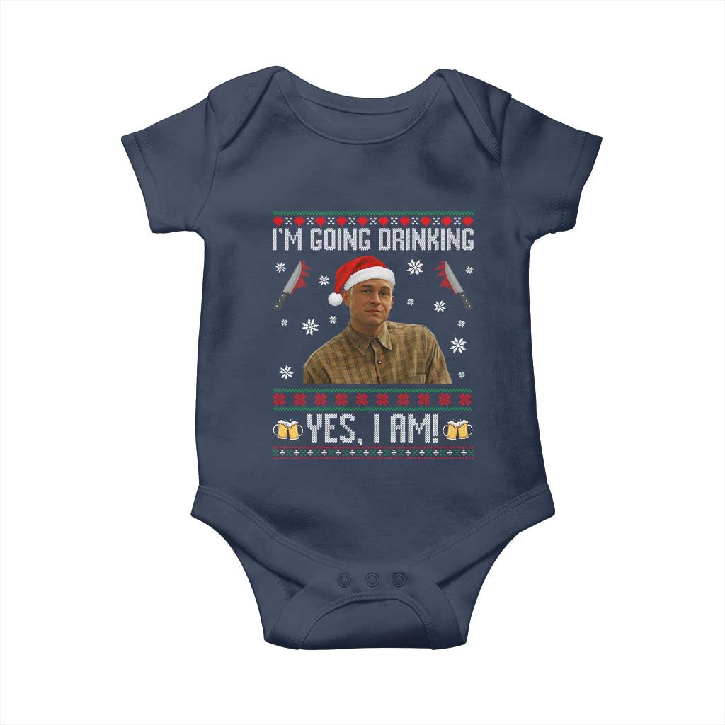 Charlie Hunnam Ed Gein Ugly Christmas Baby Onesie Monster Movie I'm Going Drinking - Wonder Print Shop