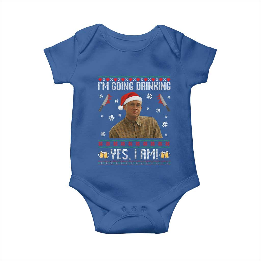 Charlie Hunnam Ed Gein Ugly Christmas Baby Onesie Monster Movie I'm Going Drinking - Wonder Print Shop