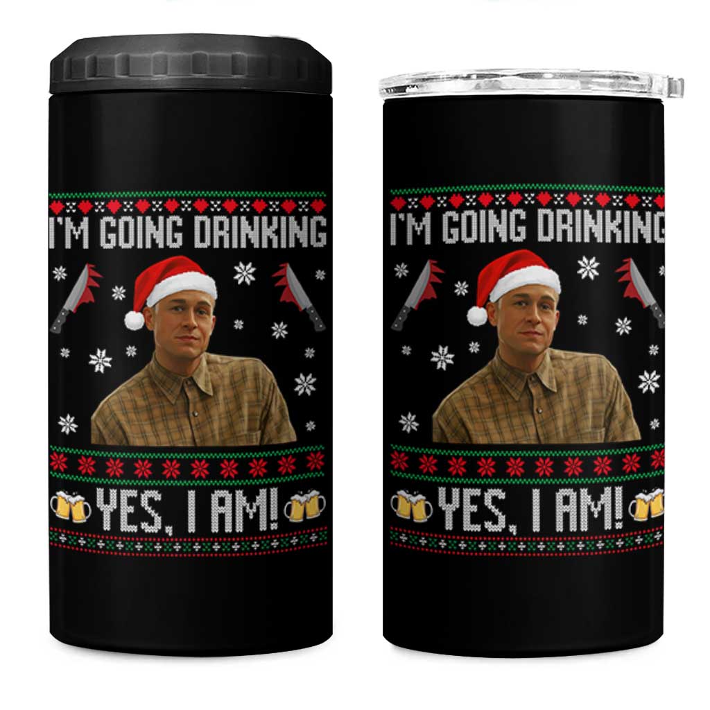 Charlie Hunnam Ed Gein Ugly Christmas 4 in 1 Can Cooler Tumbler Monster Movie I'm Going Drinking - Wonder Print Shop