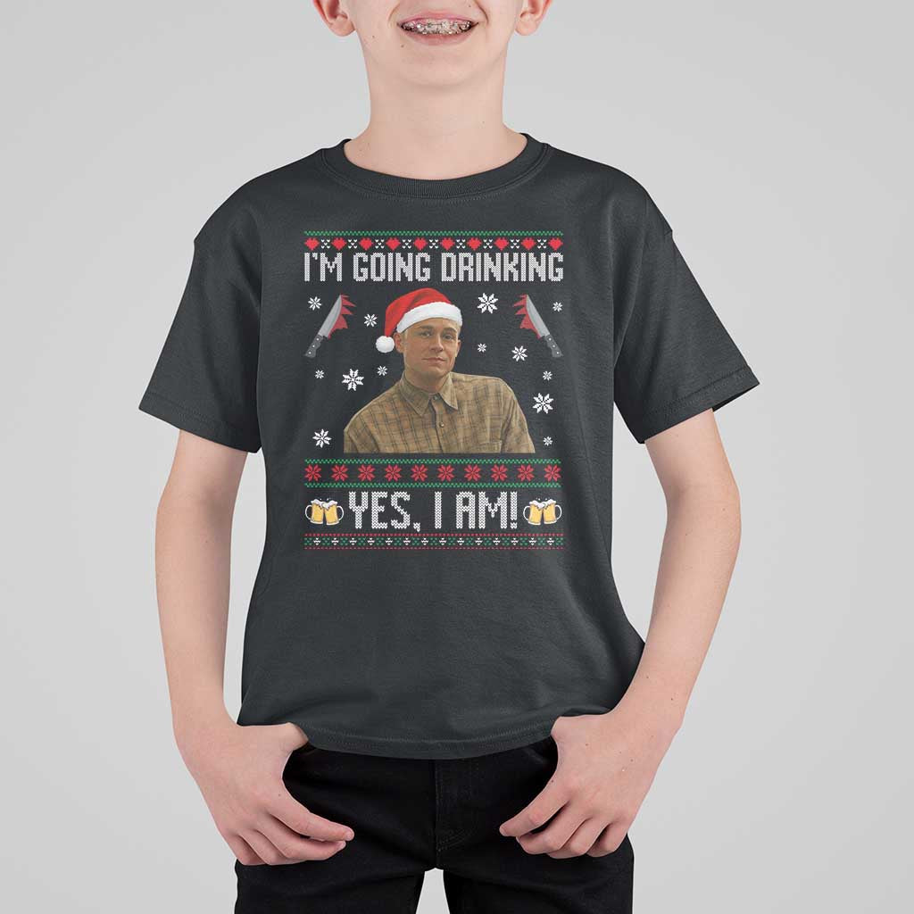 Charlie Hunnam Ed Gein Ugly Christmas T Shirt For Kid Monster Movie I'm Going Drinking - Wonder Print Shop
