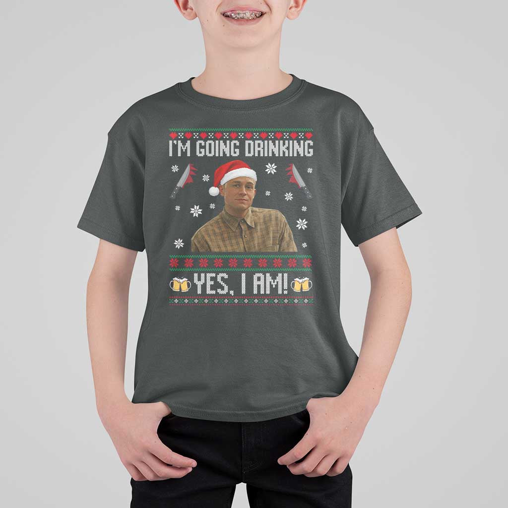 Charlie Hunnam Ed Gein Ugly Christmas T Shirt For Kid Monster Movie I'm Going Drinking - Wonder Print Shop