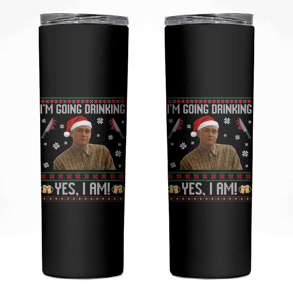 Charlie Hunnam Ed Gein Ugly Christmas Skinny Tumbler Monster Movie I'm Going Drinking - Wonder Print Shop