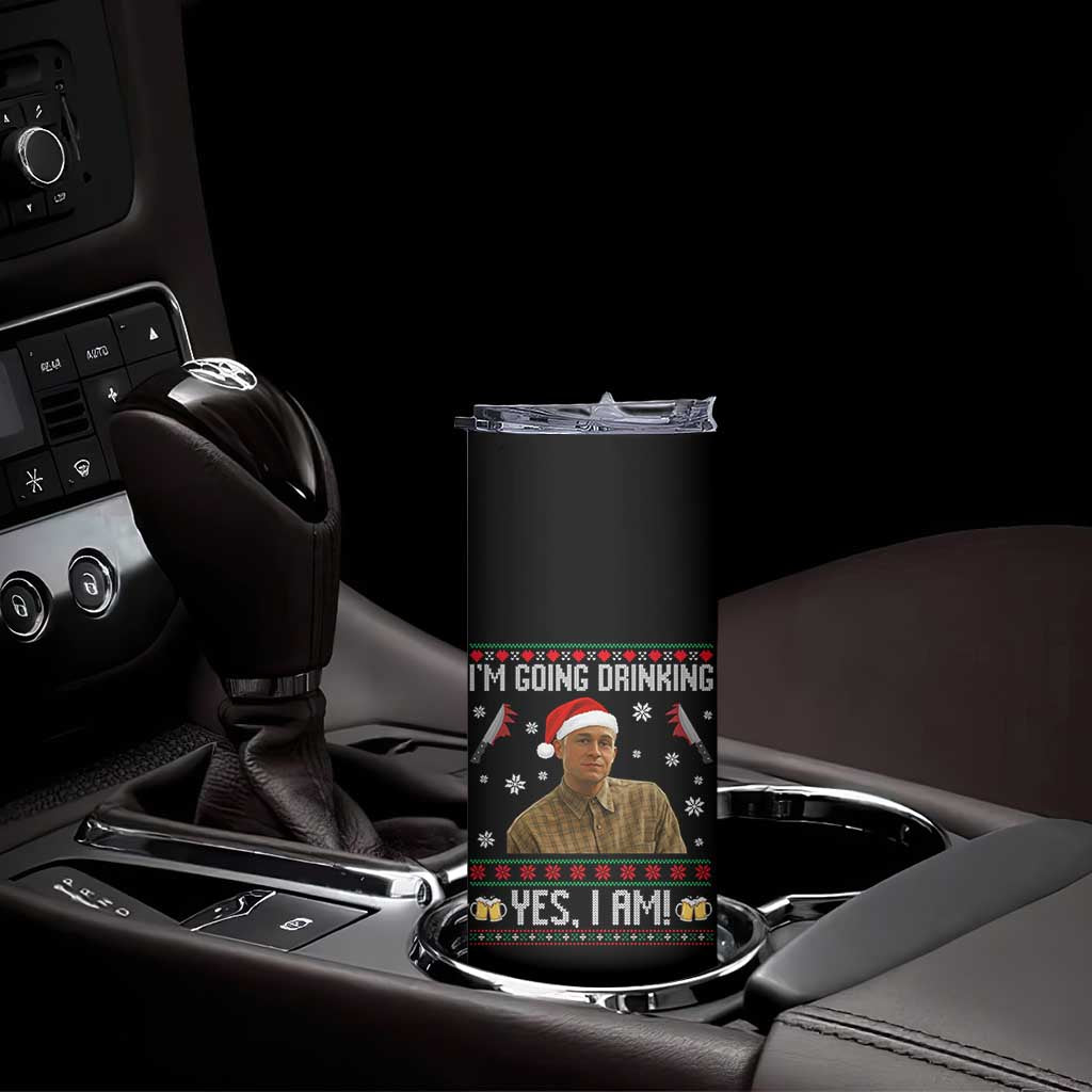 Charlie Hunnam Ed Gein Ugly Christmas Skinny Tumbler Monster Movie I'm Going Drinking - Wonder Print Shop
