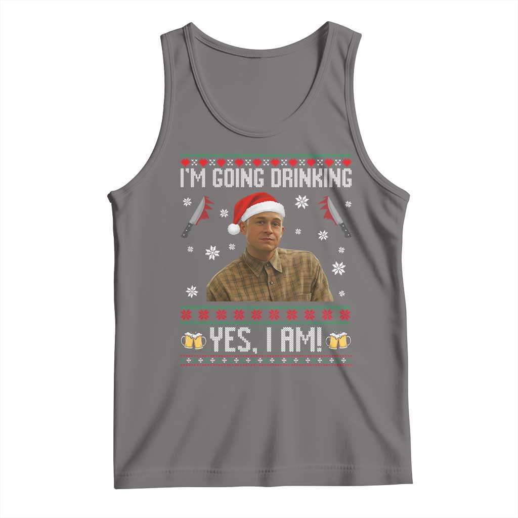 Charlie Hunnam Ed Gein Ugly Christmas Tank Top Monster Movie I'm Going Drinking - Wonder Print Shop