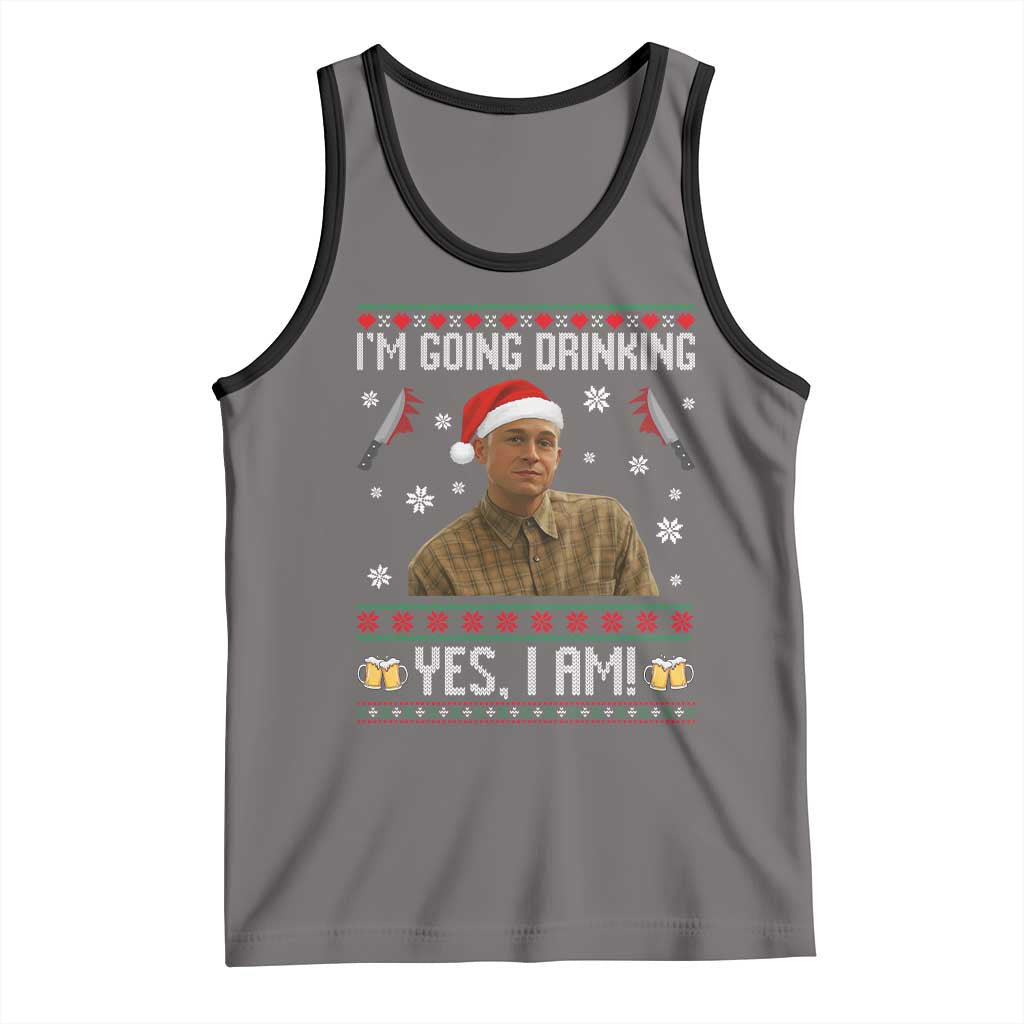 Charlie Hunnam Ed Gein Ugly Christmas Tank Top Monster Movie I'm Going Drinking - Wonder Print Shop