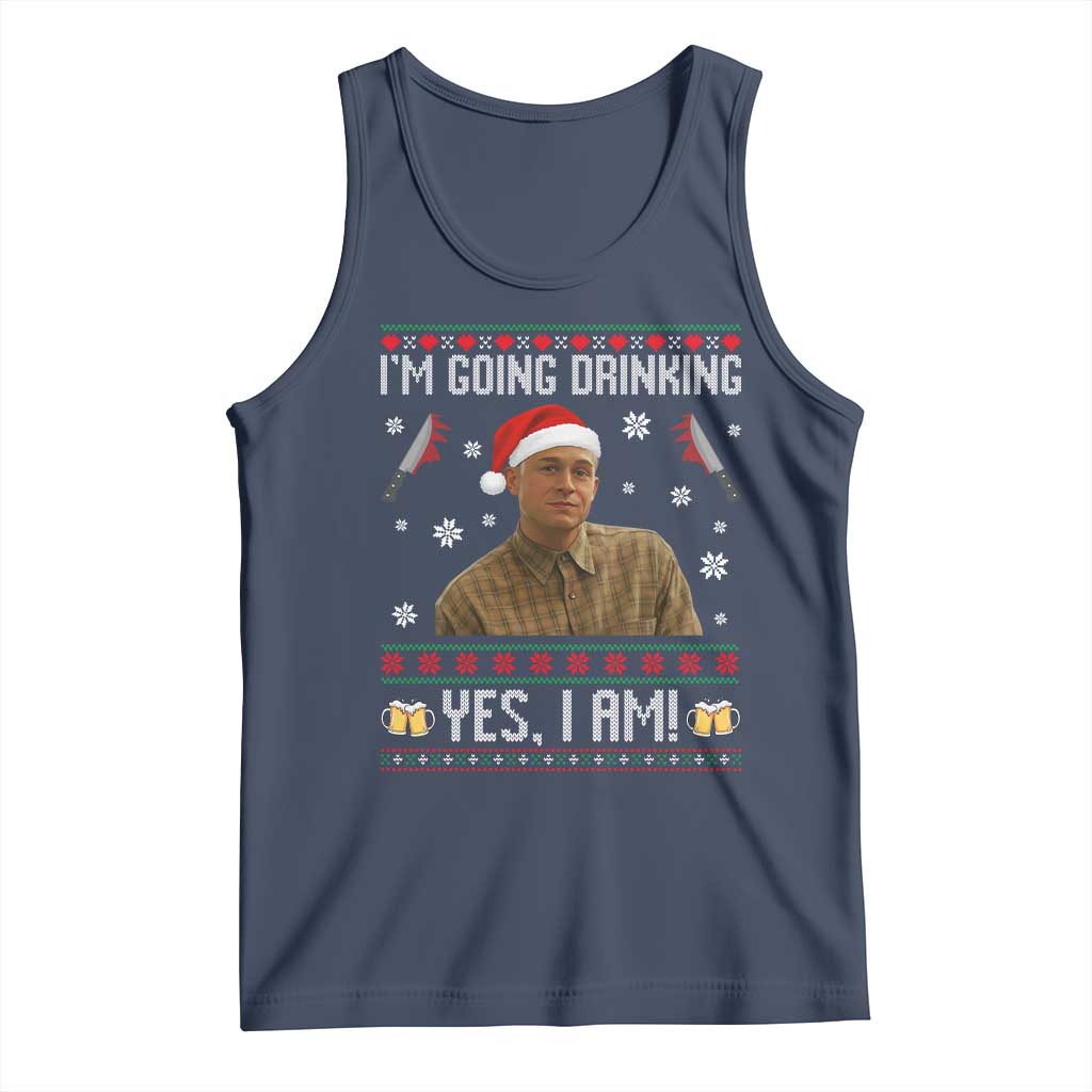 Charlie Hunnam Ed Gein Ugly Christmas Tank Top Monster Movie I'm Going Drinking - Wonder Print Shop