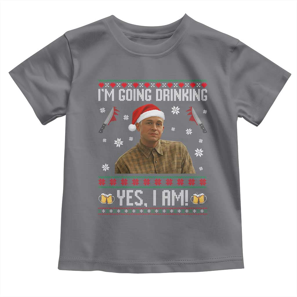 Charlie Hunnam Ed Gein Ugly Christmas Toddler T Shirt Monster Movie I'm Going Drinking - Wonder Print Shop