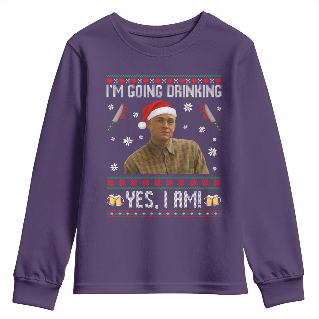 Charlie Hunnam Ed Gein Ugly Christmas Youth Sweatshirt Monster Movie I'm Going Drinking - Wonder Print Shop