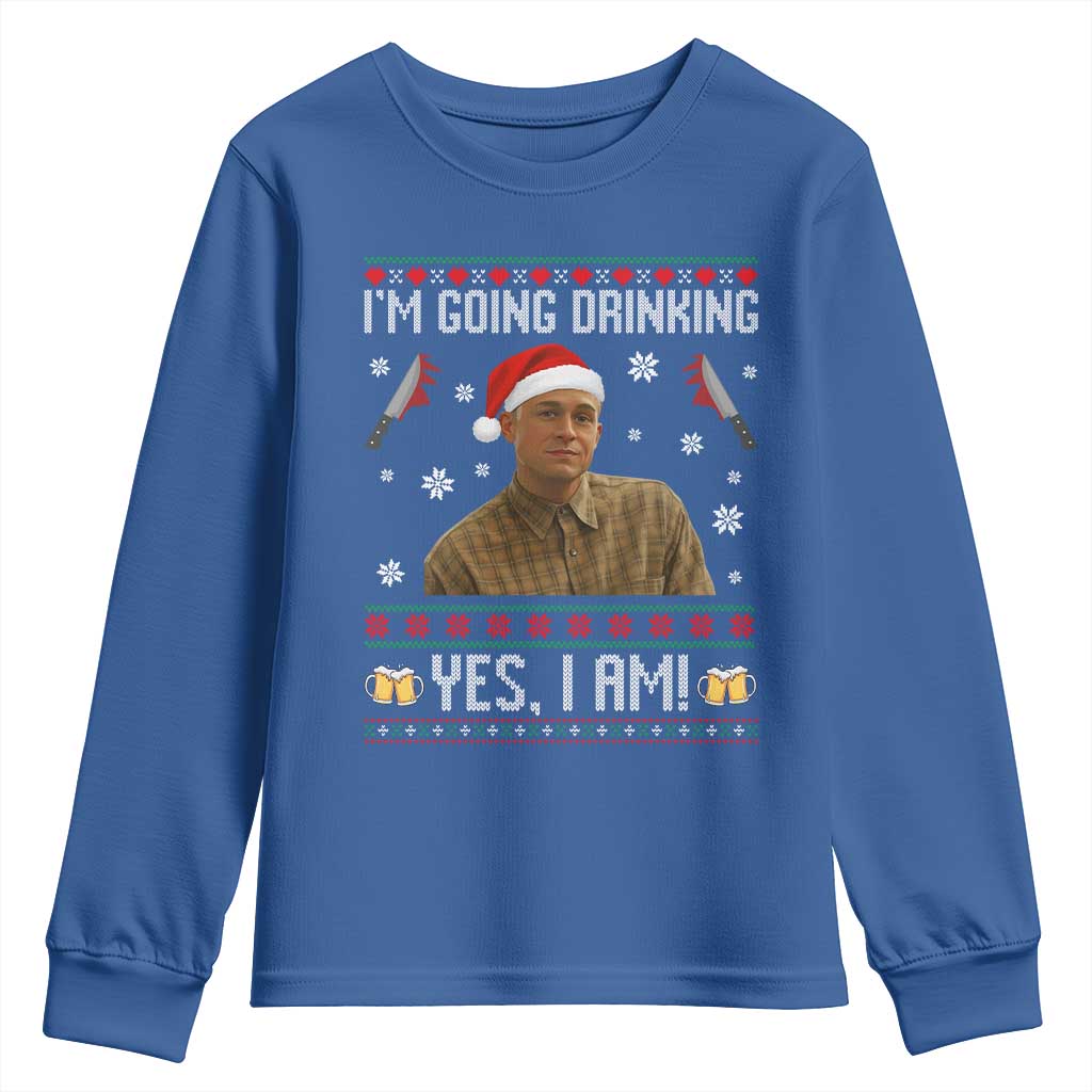Charlie Hunnam Ed Gein Ugly Christmas Youth Sweatshirt Monster Movie I'm Going Drinking - Wonder Print Shop