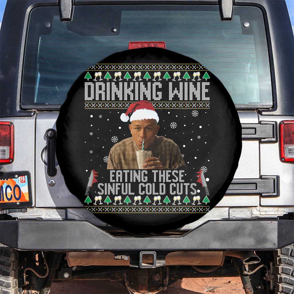 Charlie Hunnam Ed Gein Ugly Christmas Spare Tire Cover Funny Drinking Wine Eating These Sinful Cold Cuts - Wonder Print Shop