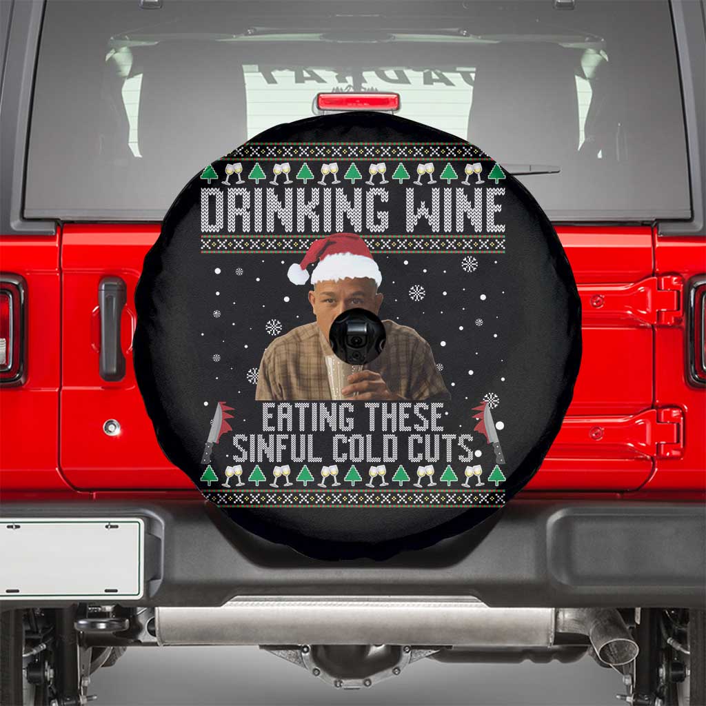Charlie Hunnam Ed Gein Ugly Christmas Spare Tire Cover Funny Drinking Wine Eating These Sinful Cold Cuts - Wonder Print Shop