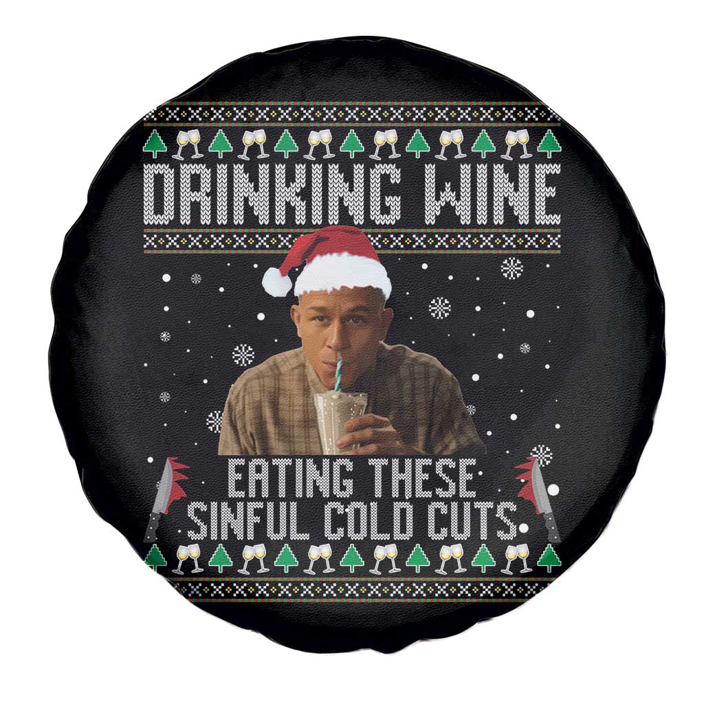 Charlie Hunnam Ed Gein Ugly Christmas Spare Tire Cover Funny Drinking Wine Eating These Sinful Cold Cuts - Wonder Print Shop