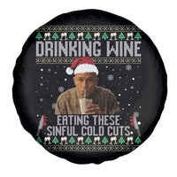 Charlie Hunnam Ed Gein Ugly Christmas Spare Tire Cover Funny Drinking Wine Eating These Sinful Cold Cuts - Wonder Print Shop