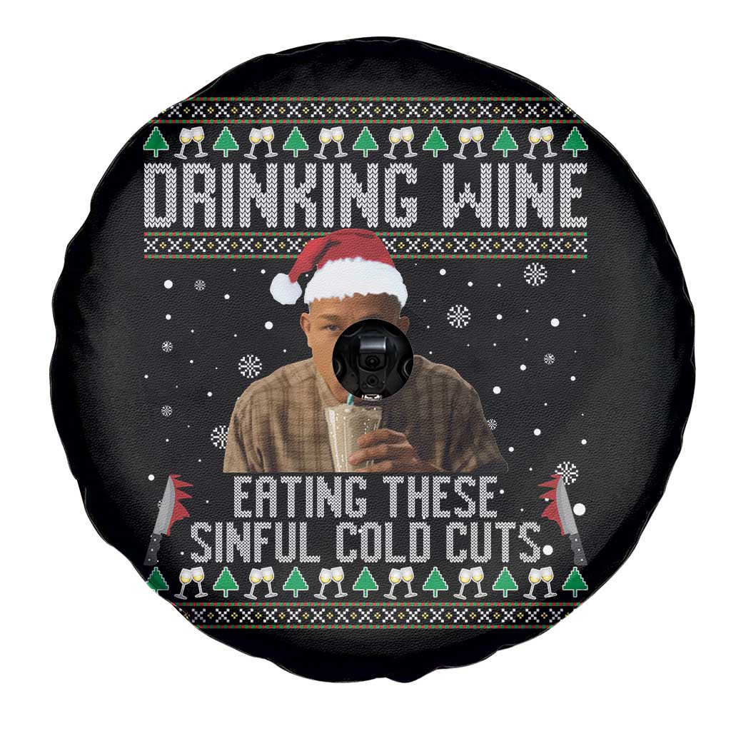 Charlie Hunnam Ed Gein Ugly Christmas Spare Tire Cover Funny Drinking Wine Eating These Sinful Cold Cuts - Wonder Print Shop