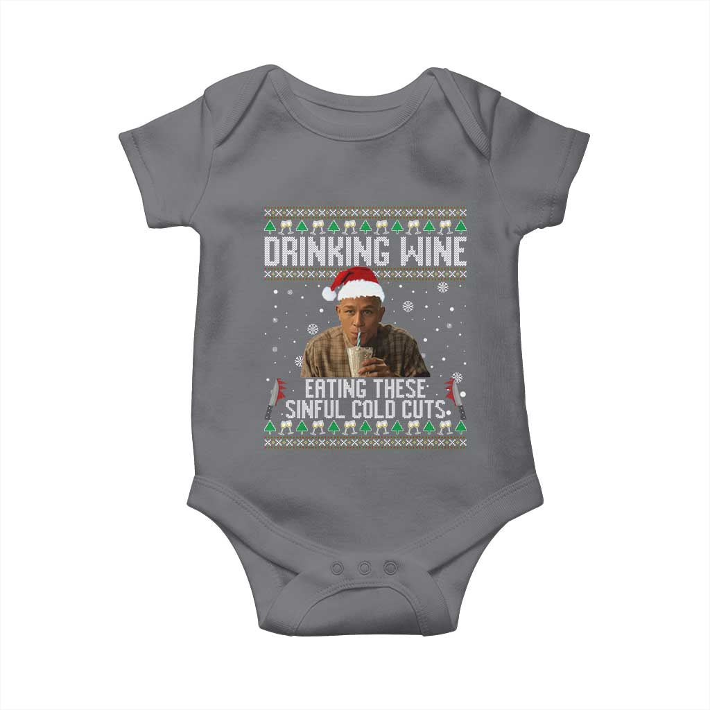 Charlie Hunnam Ed Gein Ugly Christmas Baby Onesie Funny Drinking Wine Eating These Sinful Cold Cuts - Wonder Print Shop