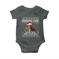 Charlie Hunnam Ed Gein Ugly Christmas Baby Onesie Funny Drinking Wine Eating These Sinful Cold Cuts - Wonder Print Shop