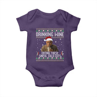 Charlie Hunnam Ed Gein Ugly Christmas Baby Onesie Funny Drinking Wine Eating These Sinful Cold Cuts - Wonder Print Shop